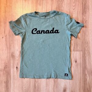Canadiana Kids T Shirt Canada Maple Leaf Graphic Light Blue Size L G 10 12